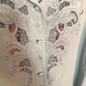 Vintage Openwork Silk Blouse